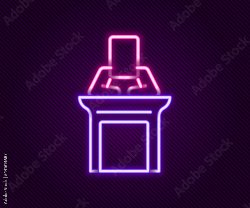 Glowing neon line Judge icon isolated on black background. Colorful outline concept. Vector