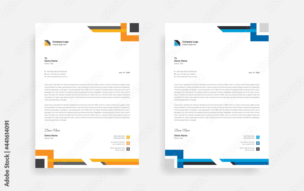 Abstract corporate business letterhead design, Modern letterhead design template Abstract corporate business letterhead design, Modern letterhead design template