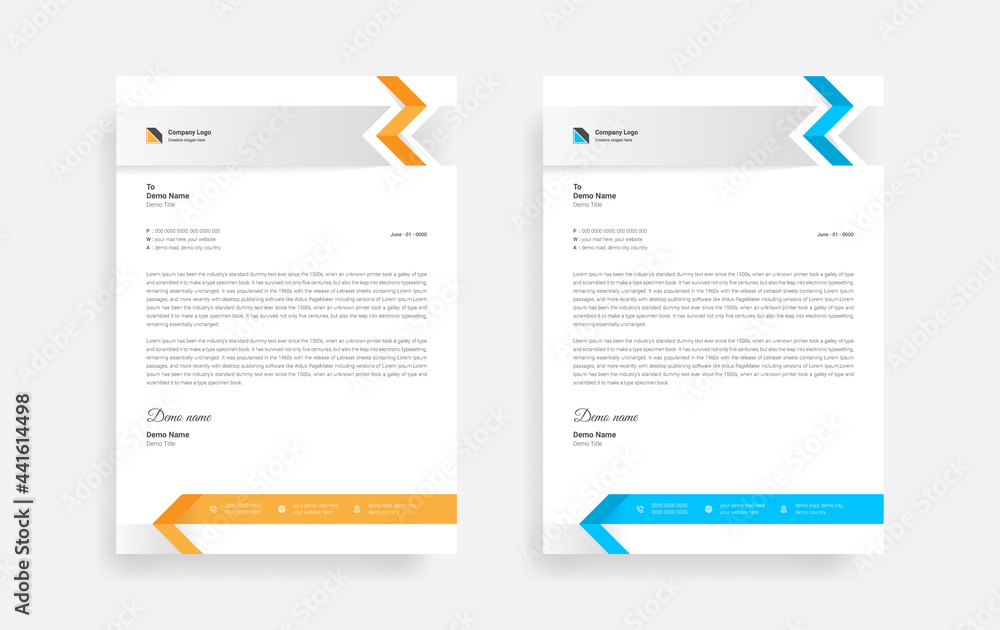 Abstract corporate business letterhead design, Modern letterhead design template Abstract corporate business letterhead design, Modern letterhead design template