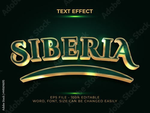 Gold text effect. Editable text effect, gold and green gradient.
