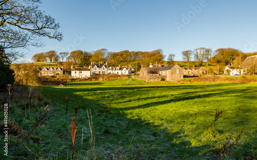 The Scottish village of Dundrennan, on a frosty, sunny, winters morning photo