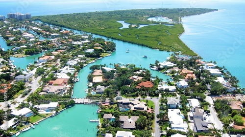Title: Aerial view of south end of Key Biscayne and No Name Harbor, Florida © Katrin