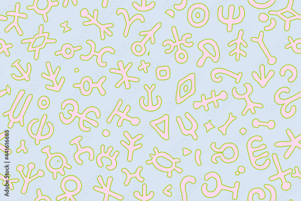 Seamless pattern by abstract organic shapes. Brush style vector texture on isolated background, EPS8. Seamless pattern by abstract organic shapes. Brush style vector texture on isolated background, EPS8.