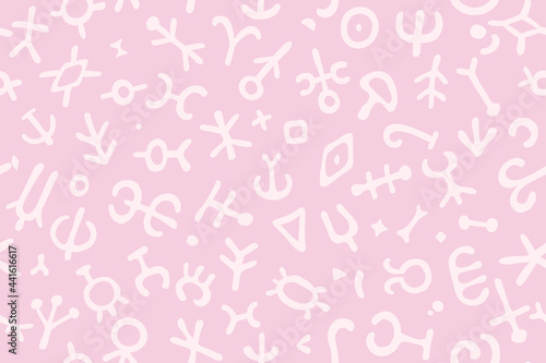 Seamless pattern by abstract organic shapes. Brush style vector texture on isolated background, EPS8.
