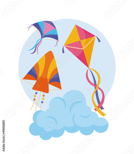 kites on cloud