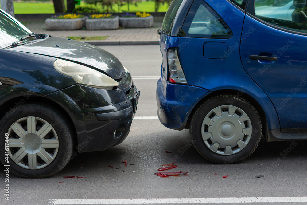 car accident on the road