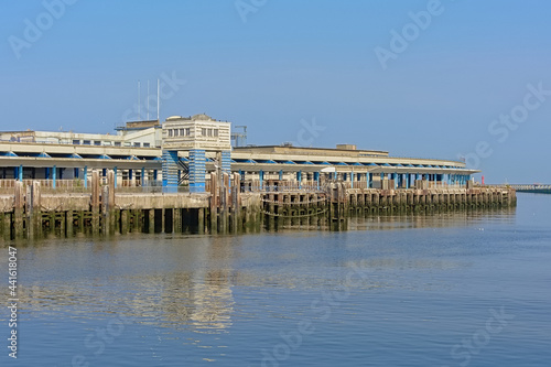  Harbor building on the coast of Boulogne sur mer, Oise France 