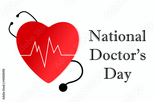 National doctor's day illustration. greeting card design with a stethoscope for Doctor's day. © Nature Clicks
