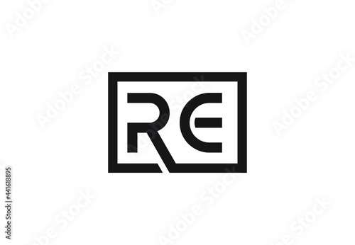 RE letter logo design