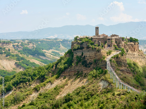 Civita di Bagnoregio, city of culture, located in the valley of the badlands. City of Etruscan origin, also known as "the dying city".
