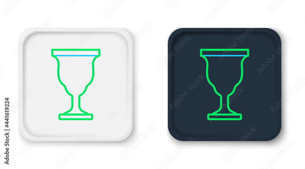 Line Christian chalice icon isolated on white background. Christianity icon. Happy Easter. Colorful outline concept. Vector Line Christian chalice icon isolated on white background. Christianity icon. Happy Easter. Colorful outline concept. Vector