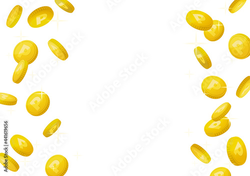 キラキラしたポイント・コインのイメージの背景透過イラスト素材(ベクター)