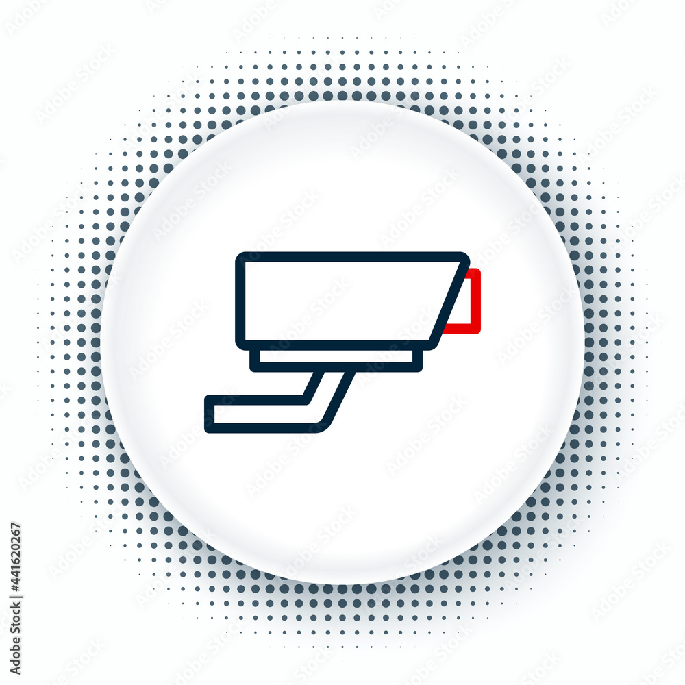 Line Security camera icon isolated on white background. Colorful outline concept. Vector Line Security camera icon isolated on white background. Colorful outline concept. Vector