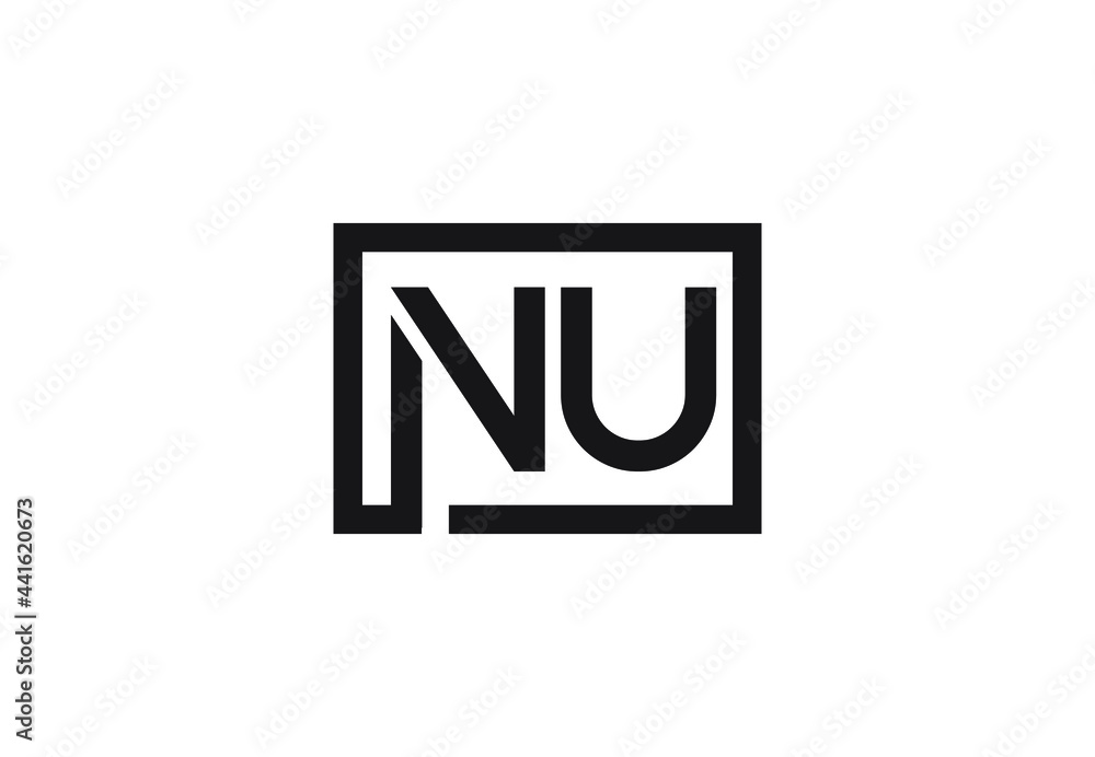 Obraz premium NU letter logo design