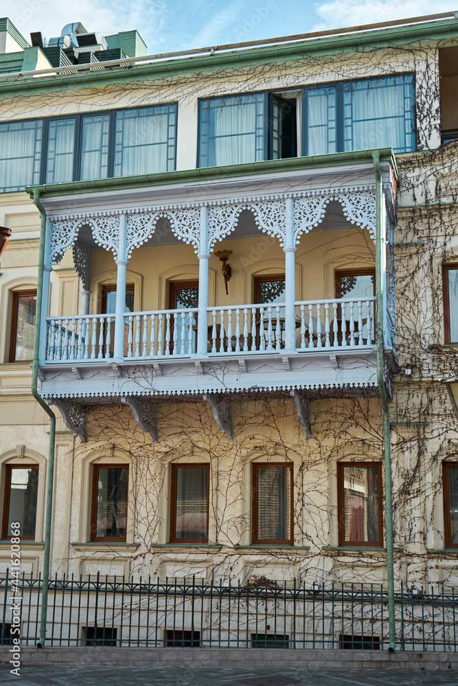 Authentic architecture of a cozy area of the old city of Tbilisi