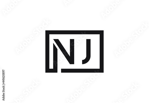 NJ letter logo design