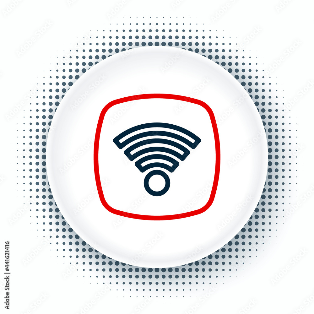 Line Wi-Fi wireless internet network symbol icon isolated on white background. Colorful outline concept. Vector Line Wi-Fi wireless internet network symbol icon isolated on white background. Colorful outline concept. Vector