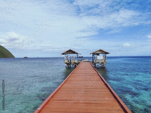 Wooden bridge on the sea