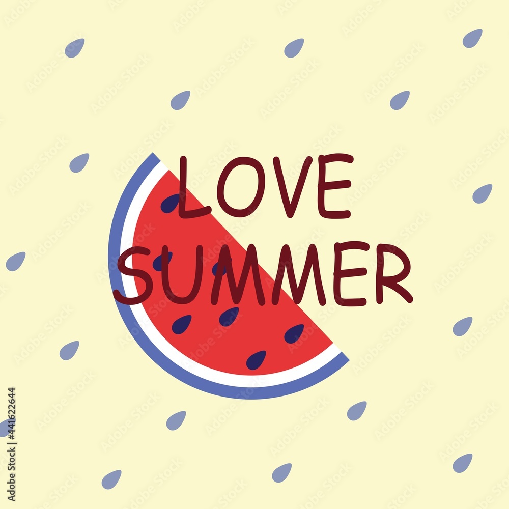 illustration of an background love summer with watermelon illustration of an background love summer with watermelon