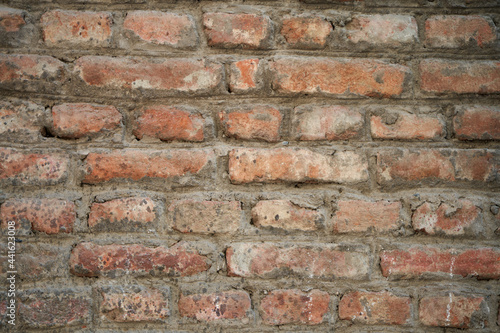Texture of old brick wall from red bricks