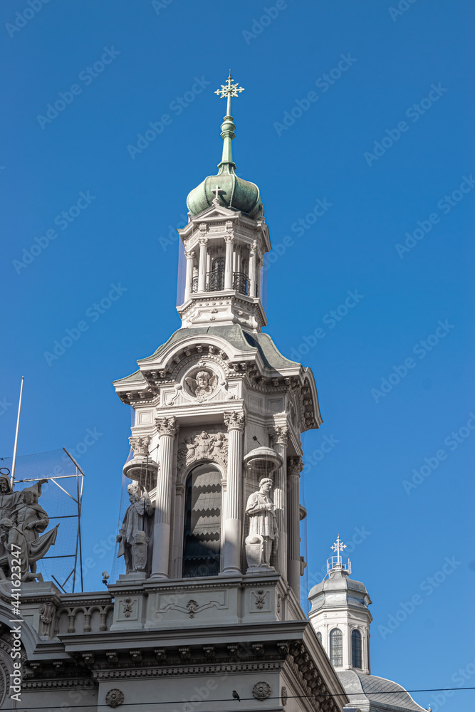 Tower of an old church in Buenos Aires, Argentina