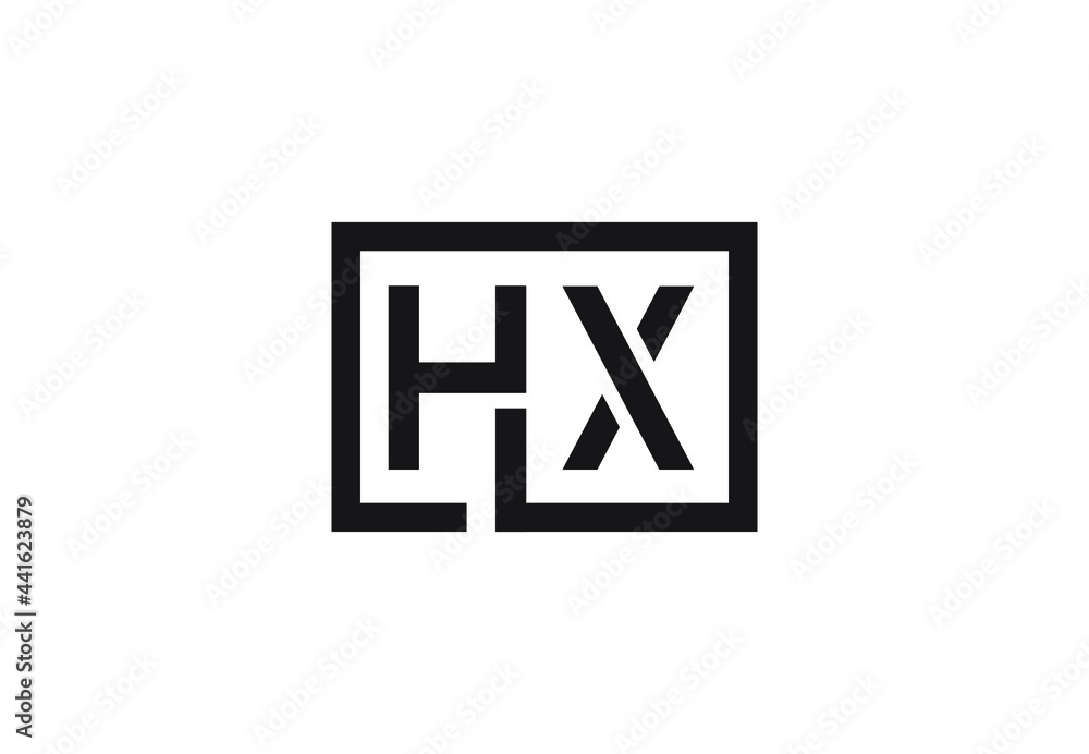 HX letter logo design