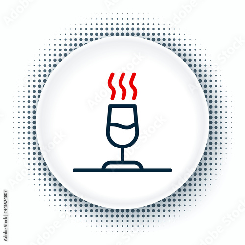 Line Wine tasting, degustation icon isolated on white background. Sommelier. Smells of wine. Colorful outline concept. Vector