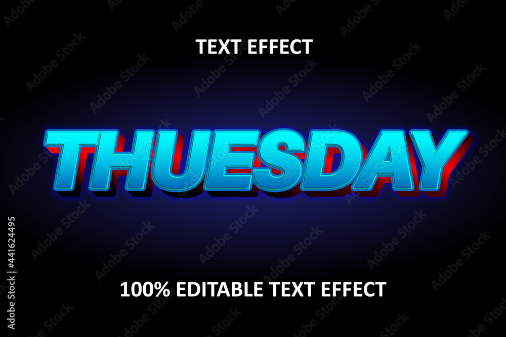 Editable Text Effect BLUE RED