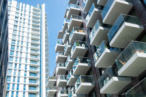 Central London apartment building with balconies close to East Aldgate station  photo