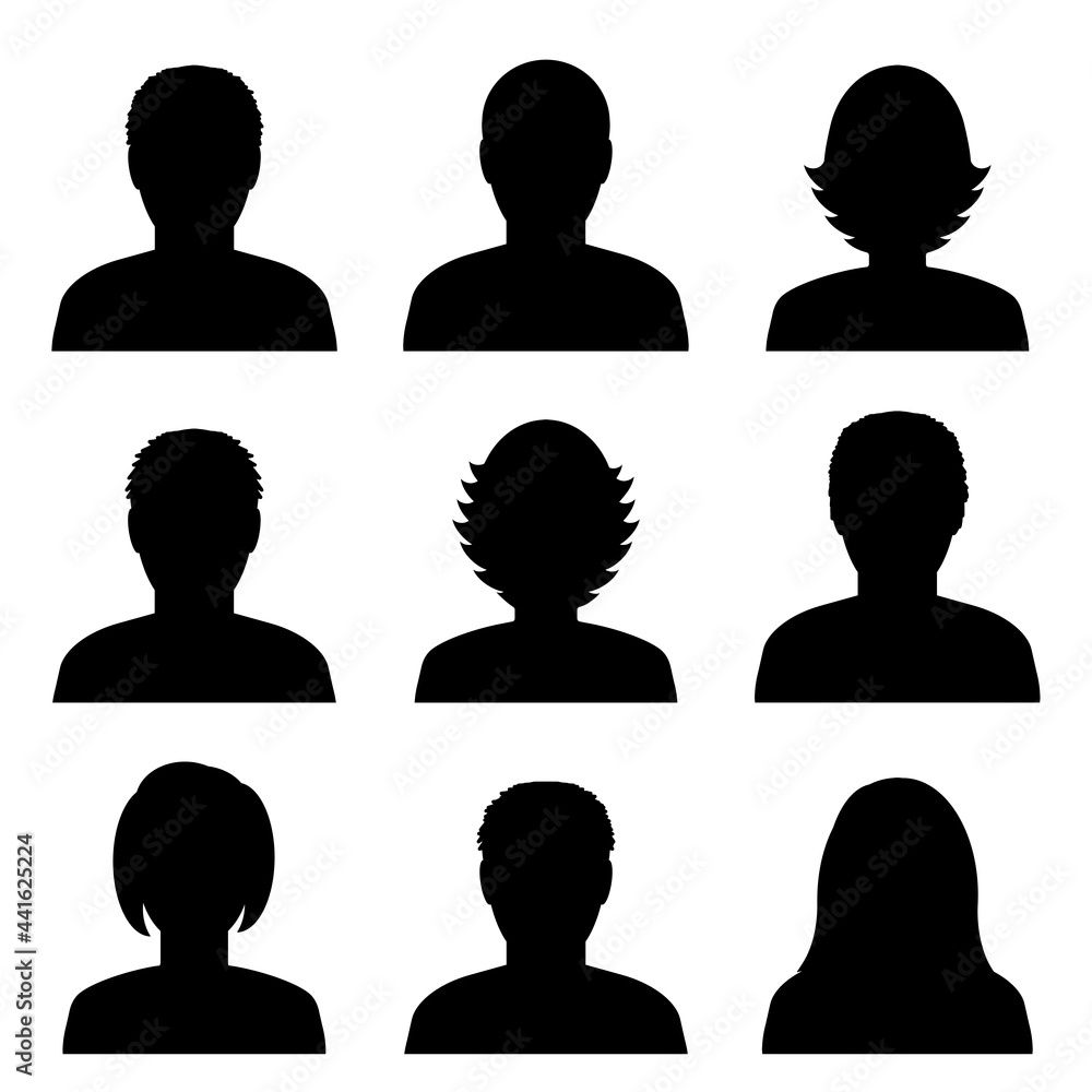 snvi37 SetNewVectorIllustration snvi - 9 avatar people icon . profile sign . head silhouette . person - social network - vector set . simple flat - transparent . AI10 / EPS10 . g10609 snvi37 SetNewVectorIllustration snvi - 9 avatar people icon . profile sign . head silhouette . person - social network - vector set . simple flat - transparent . AI10 / EPS10 . g10609