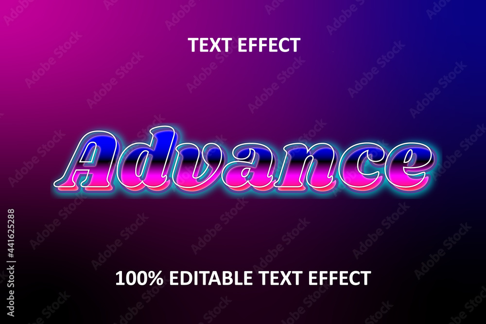 Editable Text Effect purple stroke