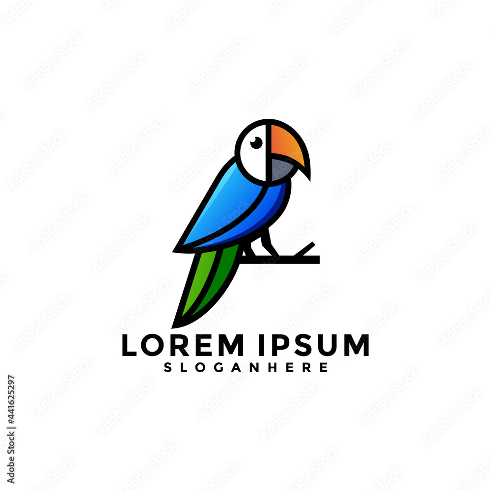 Parrot logo template Unique, simple and modern, perfect for your business symbol Parrot logo template Unique, simple and modern, perfect for your business symbol