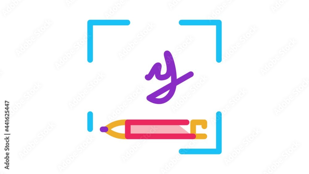Human Handwriting Authentication Icon Animation. color Human Handwriting Authentication animated icon on white background Human Handwriting Authentication Icon Animation. color Human Handwriting Authentication animated icon on white background