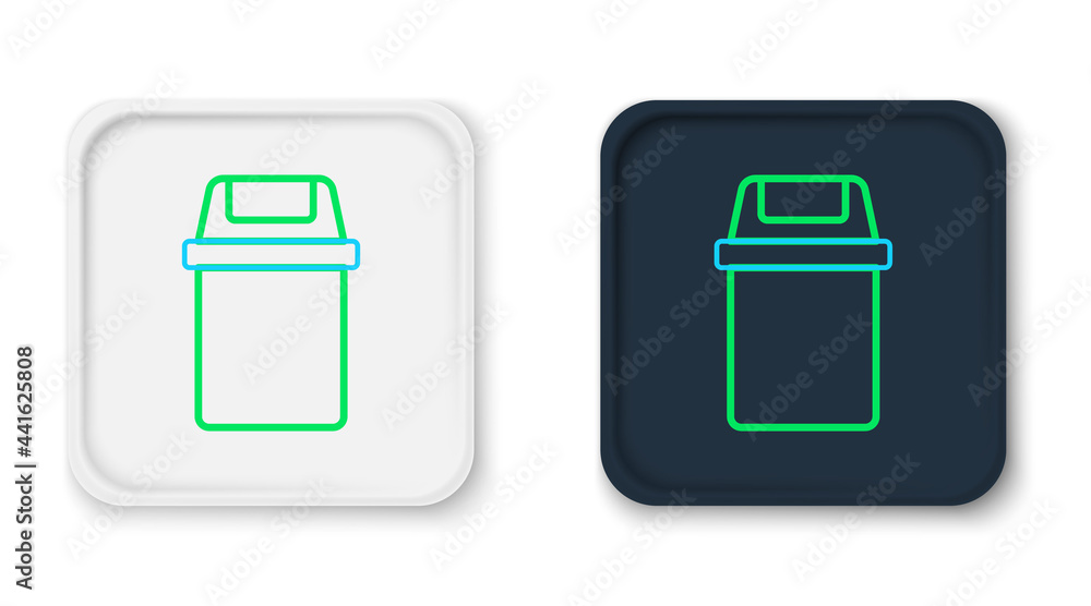 Line Trash can icon isolated on white background. Garbage bin sign. Recycle basket icon. Office trash icon. Colorful outline concept. Vector Line Trash can icon isolated on white background. Garbage bin sign. Recycle basket icon. Office trash icon. Colorful outline concept. Vector