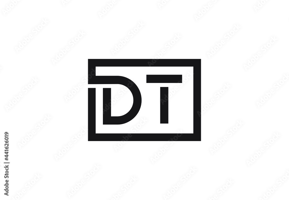 DT letter logo design DT letter logo design