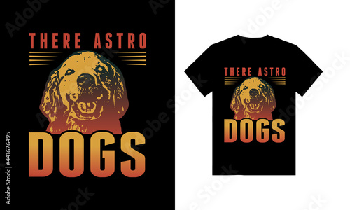 There si Astro Dogs Graphic Vector T-shirt Design Template
