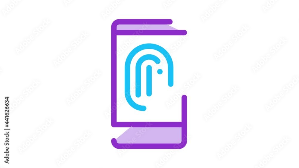 Scan Fingerprint in Phone Icon Animation. color Scan Fingerprint in Phone animated icon on white background Scan Fingerprint in Phone Icon Animation. color Scan Fingerprint in Phone animated icon on white background