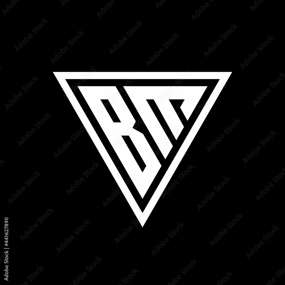 BM Logo monogram with triangle shape designs template BM Logo monogram with triangle shape designs template