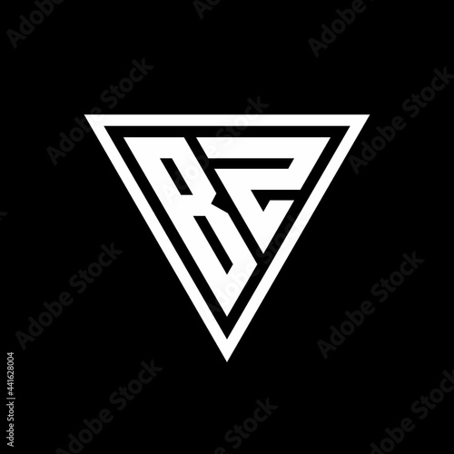 Free Download BZ Logo monogram with triangle shape designs template - GFXLoad