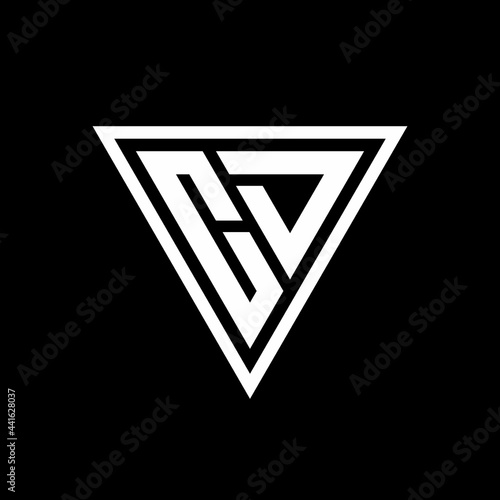 CD Logo monogram with triangle shape designs template