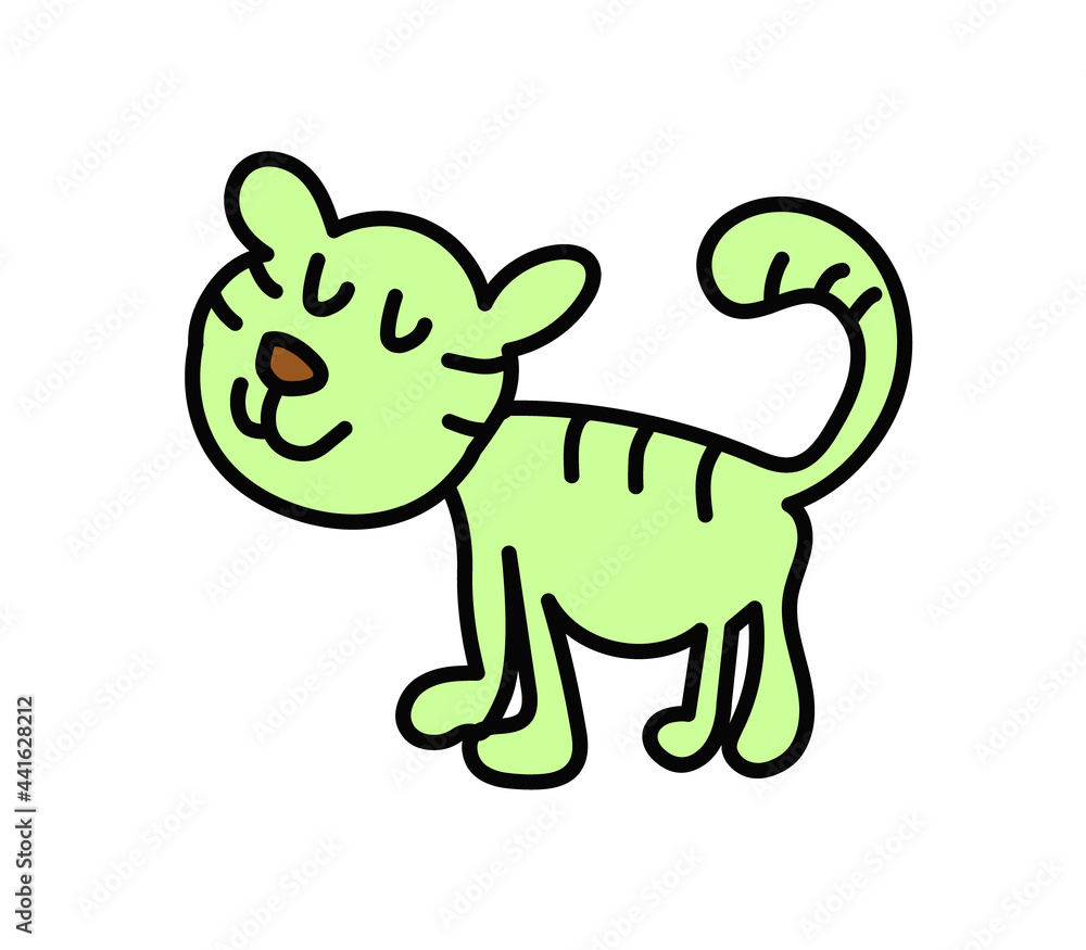 Happy cat walking illustration Happy cat walking illustration