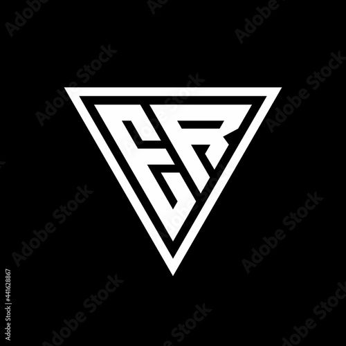 ER Logo monogram with triangle shape designs template