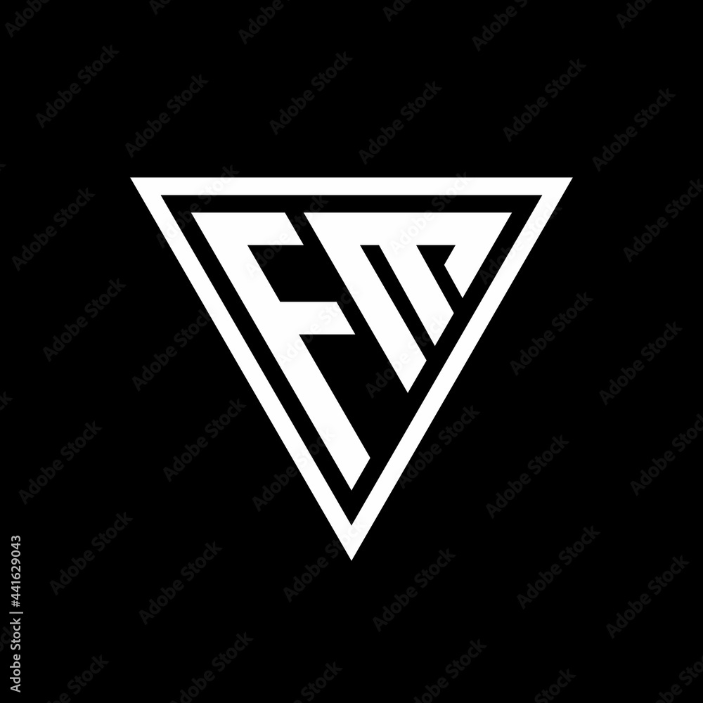 FM Logo monogram with triangle shape designs template FM Logo monogram with triangle shape designs template
