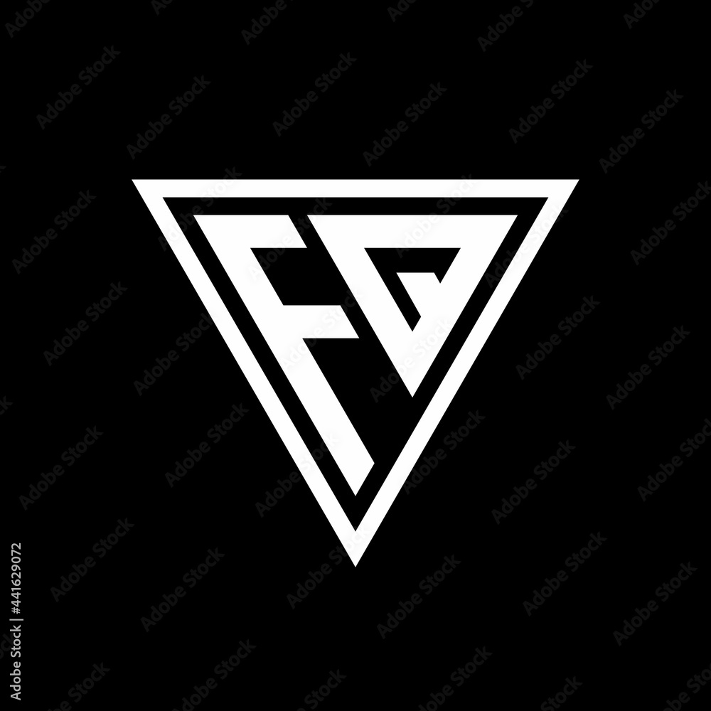 FQ Logo monogram with triangle shape designs template FQ Logo monogram with triangle shape designs template