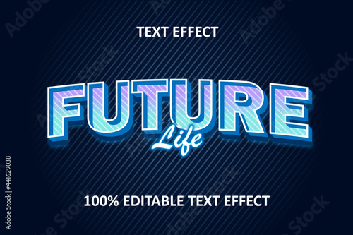 Editable Text Effect full blue