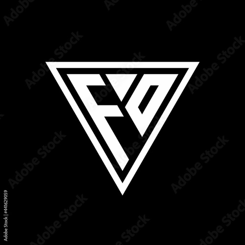 Free Download FO Logo monogram with triangle shape designs template - GFXLoad