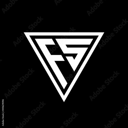 FS Logo monogram with triangle shape designs template