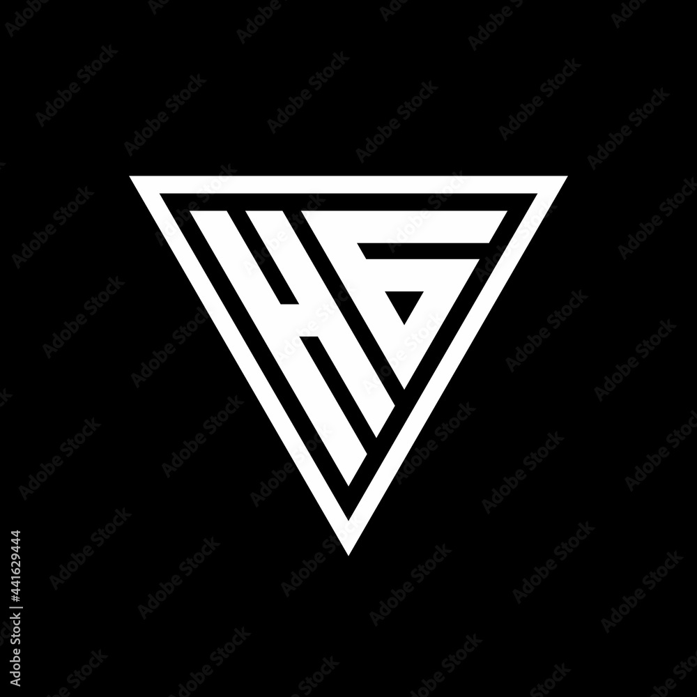 HG Logo monogram with triangle shape designs template HG Logo monogram with triangle shape designs template