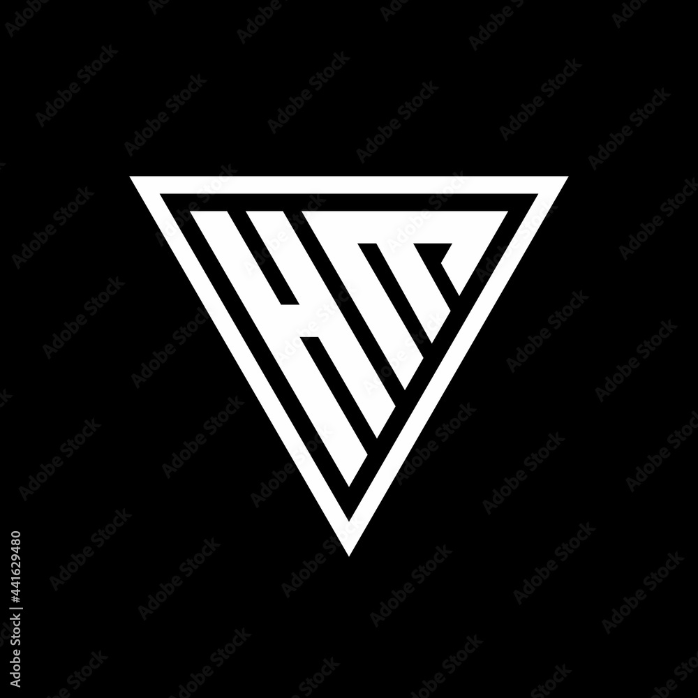 HM Logo monogram with triangle shape designs template HM Logo monogram with triangle shape designs template