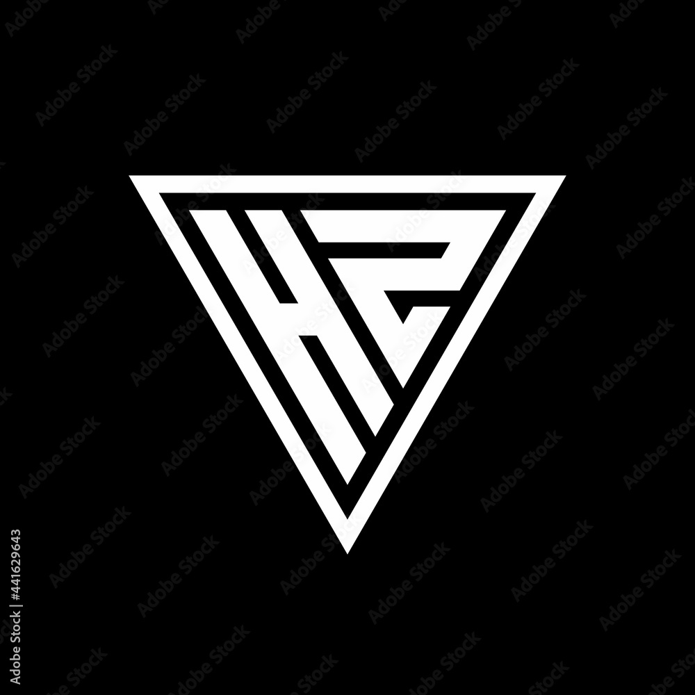HZ Logo monogram with triangle shape designs template HZ Logo monogram with triangle shape designs template